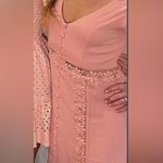 Lulus Floral Lace Detail Button Up Dress Pink Size M Photo 5