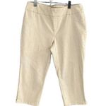 Chico's Cream Pull On Cotton Blend Capri Cropped Stretch Leggings Women Sz 2 Photo 0
