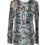 Red Women's Tan Green Black Snake Print Lightweight Sweater Size Large Photo 9