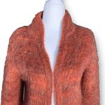 Vintage Third Wave Wool Blend Open Front Longline Cardigan Sweater Orange Medium Photo 2