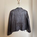 Pendleton Vintage  Leather Blazer Sz‎ Large Chocolate Brown Contrast Stitch Photo 3