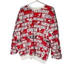 Vintage Red White Striped Double Sided Snoopy Reversible Sweatshirt Size Large Photo 8