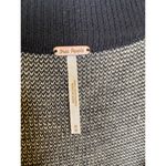 Free People  Black Beige Scoop Neck Striped Sweater Sz M Wool Pullover Photo 1