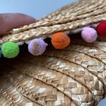 Vintage straw rainbow poms envelope clutch purse Photo 2