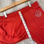 Y2K Peace Sweatpants low rise rhinestones flare womens Orange (small) vintage Photo 6