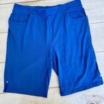 Chico's Weekends by Chico’s Royal Blue Knit Shorts w Pockets & Gemstone Rivets Size 1/M Photo 0