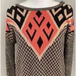 Urban Outfitters Ecote Intarsia Brown & Black Aztec Print Sweater Size Medium Photo 8
