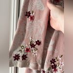Soft Surroundings  Pink Floral Embroidered Thermal Bell
Cuff Top Small Photo 8