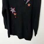 Torrid [] Black Embroidered Star Thunderbolt Raglan Knit Hoodie Sweater NWT Sz 1X Photo 7