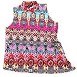 Melissa Paige  Asymmetrical Turtleneck Side Buckle Sleeveless Blouse XL Photo 0