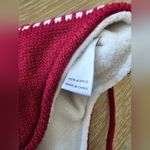 Free Press  Red and White Nordic Knit Hat Fleece Lined Pom Hat And Mittens Photo 3