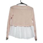 Hinge  women’s long sleeve, layered ruffle, lace, top size XS‎ Photo 1