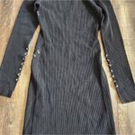 NICHOLAS Saba Midi Dress in Black Ribbed Size Medium Long Sleeve Cut Out Midi Photo 11