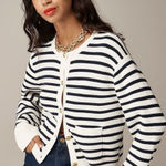 J.Crew  NWT Striped Emelie Sweater Cardigan Jacket Sz M Photo 0