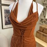 Oh Polly NOELANI Halter Neck Corset Mini Dress in Brown Size 8 NWT Photo 3