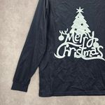 Cutematchy Navy Blue Merry Christmas Tree Print Y2K VTG Long Sleeve Top Medium Photo 4