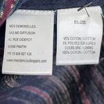 Mes Demoiselles Elize Blouse Women’s Size M Lurex Striped Cotton Peasant Top Blue Size M Photo 9