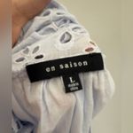 En Saison‎ Baby Blue French Ruffle Eyelet Blouse Large Photo 3