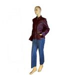 White House | Black Market  BURGUNDY GENUINE LEATHER PEPLUM JACKET (XL) Photo 5