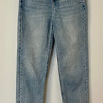 American Eagle  Stretch Mom Straight Jeans Blue Denim Size 4 Long Photo 0