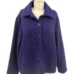 Eileen Fisher  Dark Purple Short Teddy Jacket Coat Size‎ Medium Photo 0