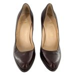 Christian Louboutin Dark Brown Leather Bianca Platform Pumps Heels Size 38 Photo 1