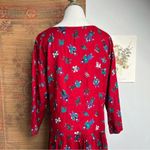 Putumayo 90s  Vintage Dropwaist Folk Print Red Dress Large Photo 7