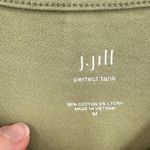J.Jill Size M Perfect Tank Olive Green Cotton Blend Sleeveless Casual Layering Photo 2