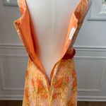 Vintage 60s 70s Orange Yellow Garden Party Chiffon Floral Gown Long Dress 4 6 S Photo 7