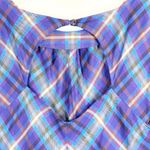 Patagonia  Size 6 Dress Blue‎ Purple Plaid Midi Long Short Sleeve Shift 1135 Photo 4