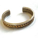 Braided Sterling Silver, Brass & Copper Cuff Bracelet Silver Photo 1