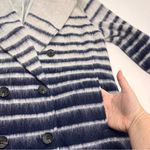 Avec Les Filles  Stripe Double Breasted Peacoat Blue Grey Gray Jacket Medium NWOT Photo 7