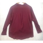 Maurice's  Button Front Blouse Maroon Burgundy Knot Front Long Sleeved Women's XL Photo 1