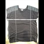 WRAP London Gray‎ Cotton TShirt Dress Size 14 Embroidered Shoulder Gray Photo 2