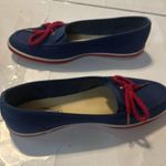 Grasshoppers Navy Blue & Red Patriotic Loafer Flat With Bow Flat Womens 6.5 USA Photo 3