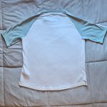 Adidas  Women’s Logo Tee White & Light Blue Athletic Top Medium Photo 1
