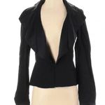 Anthropologie Tabitha Blazer Jacket Black Silk Draped Collar Size 4 S Small Photo 7