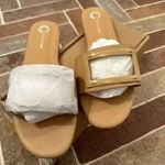 Journee Collection  Tan‎ Clair Slides Size 7.5 NWB Photo 0