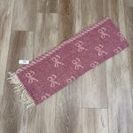NWT Bow Pattern Fringe Scarf Pink Photo 2