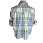 Mossimo 3/4 Roll Tab Sleeve Plaid Button Front Shirt Blue Size M Photo 2