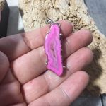 Fleece pink geode Druzy sterling pendant Pink Photo 1