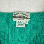 Aran Crafts Ireland Green 100 Merino Wool Cable Knit Cardigan Sweater XL Cabin Photo 2