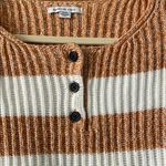 American Eagle  Size Medium Women's Teen Girl Striped Brown and Cream Sweater Photo 1