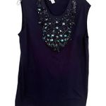 Stella McCartney  Navy Embellished Jeweled Sleeveless Tunic Top Size 40/M-L Photo 1