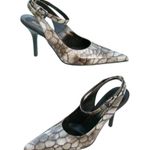 Donald Pliner Taupe Gray Tortoise Patent Leather Shoe Pump Ankle Wrap NWT $400 Size 8 Photo 1
