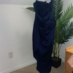 Ronny Kobo Pradova Navy Blue Strapless Rosette Formal Dress Large Photo 8