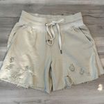 philanthropy XS NWOT Cocoa Casual Walking Shorts, distressed,adjustable waist, waist is 12 with stretch to 14, length from top to bottom is 14 Tan Photo 0