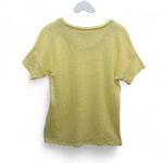 Chico's Yellow Linen Knit Top Size 0 Small Metallic Trim Short Sleeve Tunic Tee Photo 2