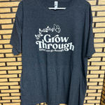 Jerzees  Gray Grow Through What You Go Through Short Sleeve Tee Size XL Photo 0