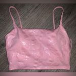 Carbon 38 METALLIC SNAKESKIN CROPPED CAMI TANK TOP SPORTS BRA LIGHT PINK xsmall Photo 3
